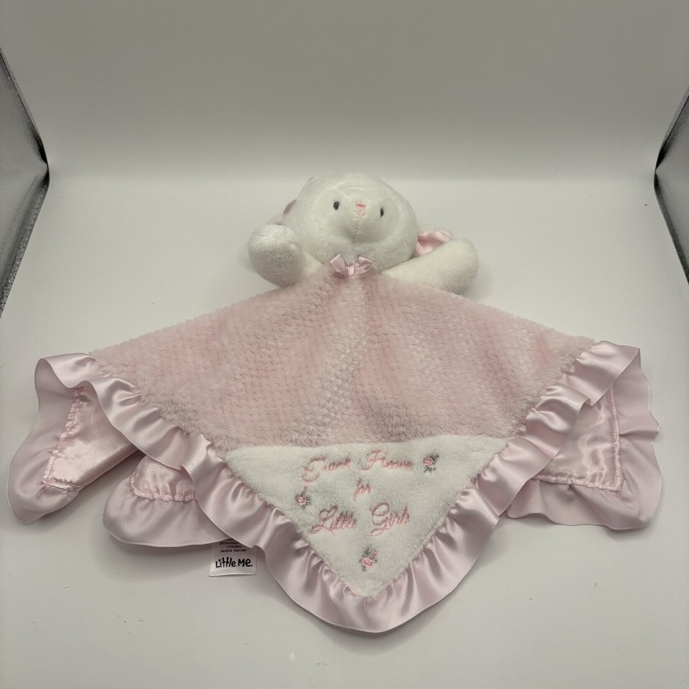 Little Me Lamb Lovey Thank Heaven For Little Girls Security Rattle Blanket Lovey